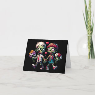 Tarjeta Festiva Zombies enamorados