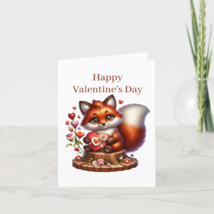 Tarjeta Festiva Zorro de San Valentín lindo agregar mensaje