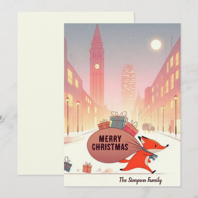Tarjeta Festiva Zorro londinense (Anverso / Reverso)