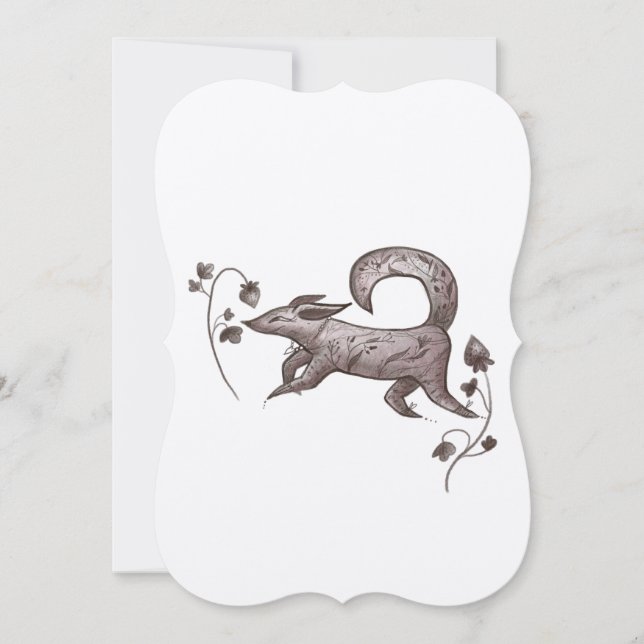 Tarjeta Festiva zorro otoño elegante (Anverso)