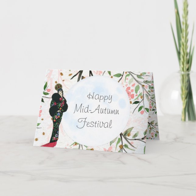 Tarjeta Festival de la Luna Saludo del Festival de Otoño C (Anverso)