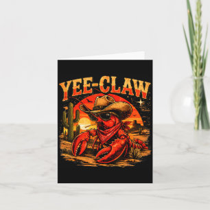 Tarjeta Festival de mariscos cajún Yee Claw Funny Crawfish