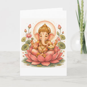 Tarjeta Festival Ganesha Lotus Ganesh Chaturthi