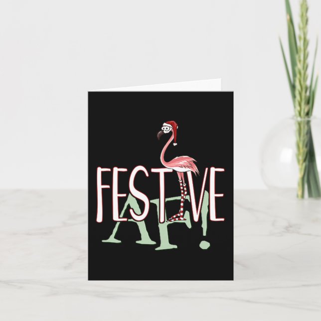 Tarjeta Festive Af Ironic Sarcastic Merry Christmas Flamin (Anverso)