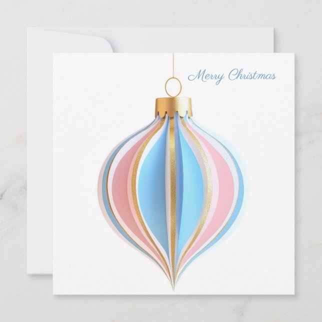 Tarjeta Festive and elegant Christmas Bauble Greeting  (Anverso)