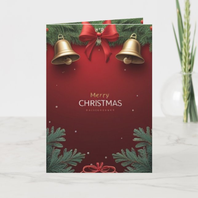 Tarjeta Festive Christmas Bells and Ornaments design  (Anverso)