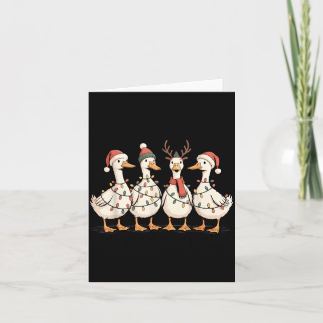 Tarjeta Festive Christmas Ducks Decorative Jolly Xmas Holi (Anverso)