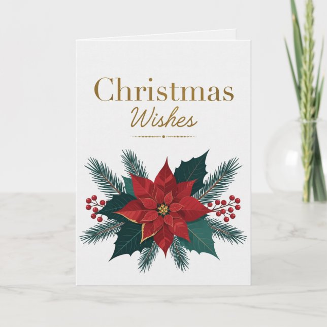 Tarjeta Festive Christmas Wishes Card for Holiday Season (Anverso)