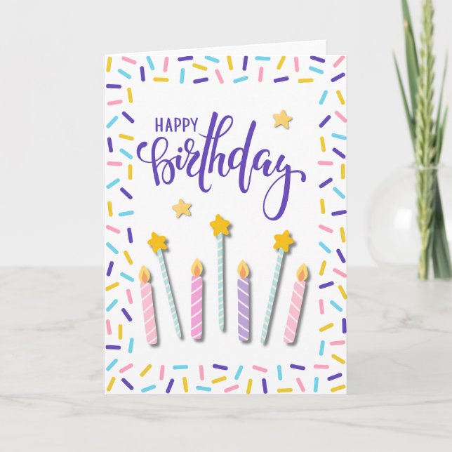 Tarjeta Festive Happy Birthday (Anverso)
