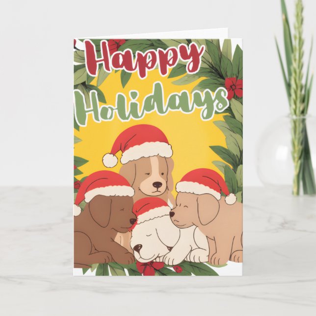 Tarjeta Festive Holiday Folded Greeting Card (Anverso)