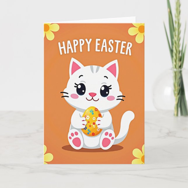 Tarjeta Festive Kitty Happy Egg Card (Anverso)
