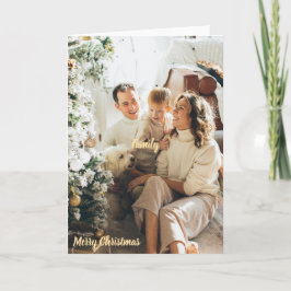 Tarjeta Festive Merry Christmas Family Photo Card