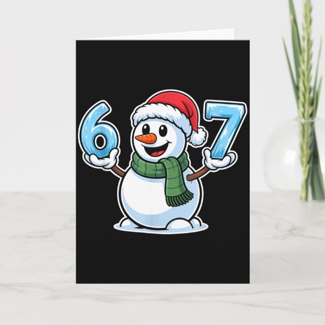 Tarjeta Festive Snowman Christmas Winter Cheer 67 Number  (Anverso)