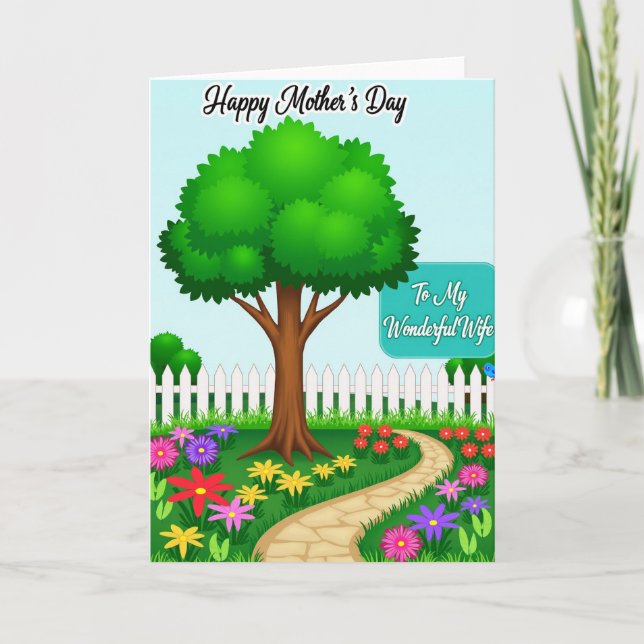 Tarjeta Festive Tree Mothers Day Card (Anverso)