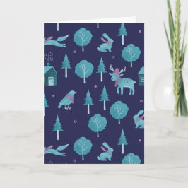 Tarjeta Festive Winter Animals