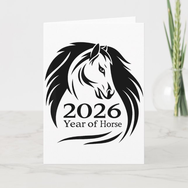 Tarjeta Festive Year Of The Fire Horse 2026 Chinese New Ye (Anverso)