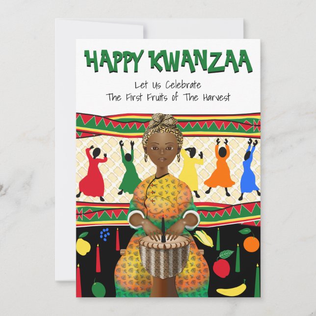 Tarjeta Festividad afroamericana de Kwanzaa (Anverso)