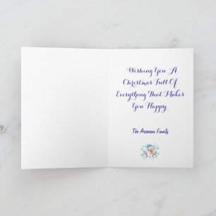Tarjeta Festividad azul simple de Snowman