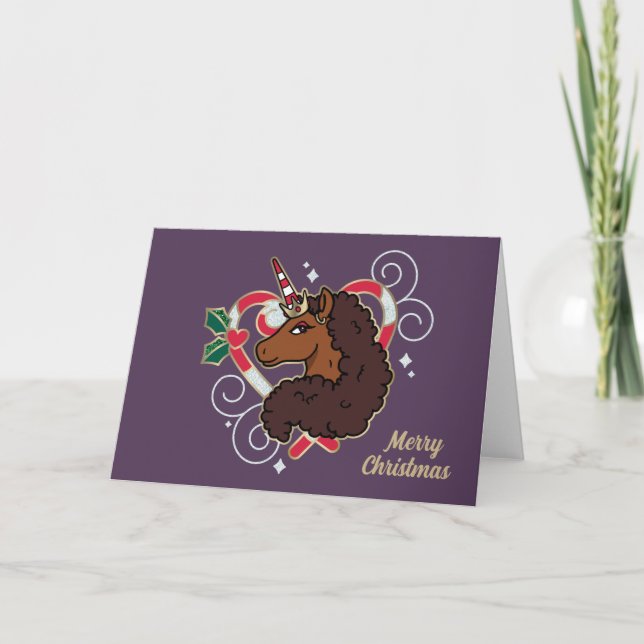 Tarjeta Festividad cardíaca de caramelo de caramelo Afro U (Anverso)