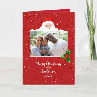 Tarjeta Festividad Cheeky Santa - Foto Personalizado - Per