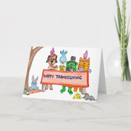 Tarjeta Festividad de Acción de Gracias con amigos