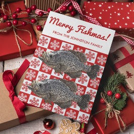 Tarjeta Festividad de copo de nieve de ferry Fishmas
