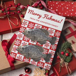 Tarjeta Festividad de copo de nieve de ferry Fishmas