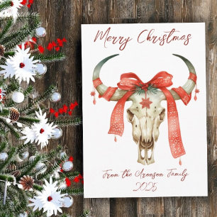 Tarjeta Festividad de cráneo de ganado de los Navidades oc