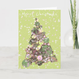 Tarjeta Festividad de la hoja navideña Abstract Tree Holid