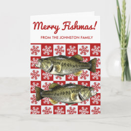 Tarjeta Festividad de la nieve de ferry Fishmas Bass
