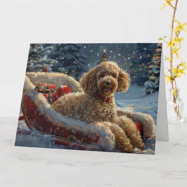Tarjeta Festividad de los Navidades de perro canino (flor amarilla)