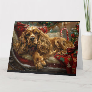 Tarjeta Festividad de los Navidades de perro de Cocker Spa