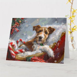 Tarjeta Festividad de los Navidades de Perro de Fox Terrie