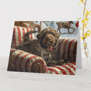 Tarjeta Festividad de los Navidades de perro de Griffon co