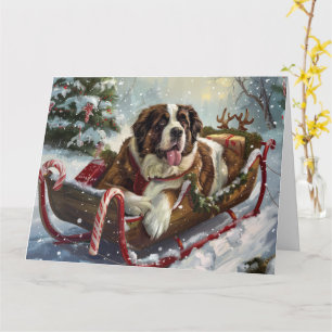 Tarjeta Festividad de los Navidades de Perro de San Bernar