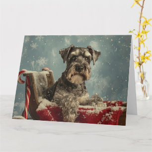 Tarjeta Festividad de los Navidades de perro de Schnauzer