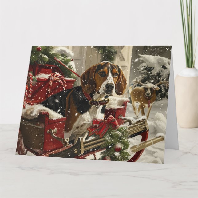Tarjeta Festividad de los Navidades de perro de Walker Coo (Anverso)