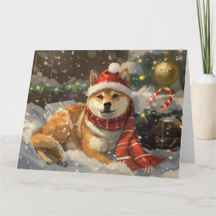 Tarjeta Festividad de los Navidades de perros indiu de Shi