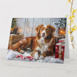 Tarjeta Festividad de los Navidades de perros Toller en Nu