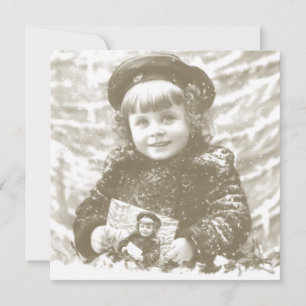 Tarjeta Festividad de Navidades de Chica de invierno de ép