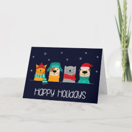 Tarjeta Festividad de Navidades de negocios mascotas