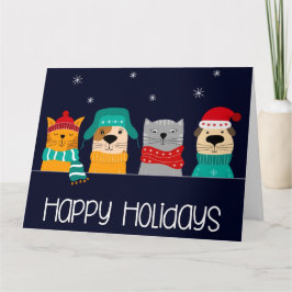 Tarjeta Festividad de Navidades de negocios mascotas