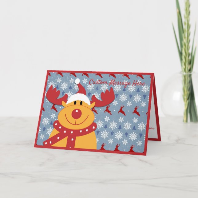 Tarjeta Festividad de Navidades de orejas de perro ricas y (Anverso)
