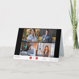 Tarjeta Festividad de Navidades de reunión con zoom en lín