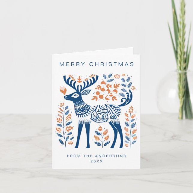 Tarjeta Festividad de Navidades escandinavos (Anverso)
