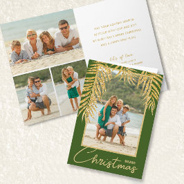 Tarjeta Festividad de Navidades multifoto de palmas tropic