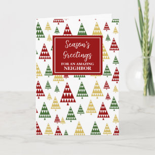 Tarjeta Festividad de Navidades vecinos de árboles moderno