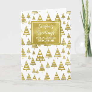 Tarjeta Festividad de Navidades vecinos de árboles moderno