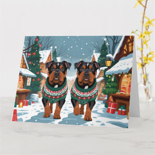 Tarjeta Festividad de Nieve en Navidades de Staffordshire 