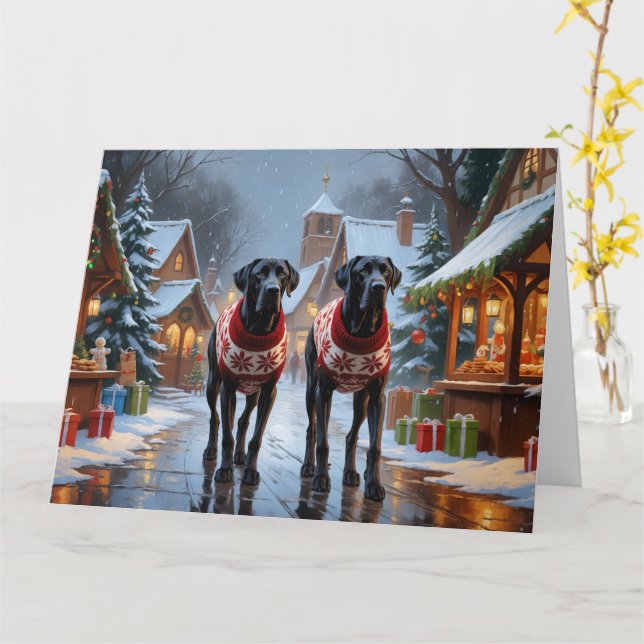 Tarjeta Festividad de nieve para los grandes Navidades de  (flor amarilla)